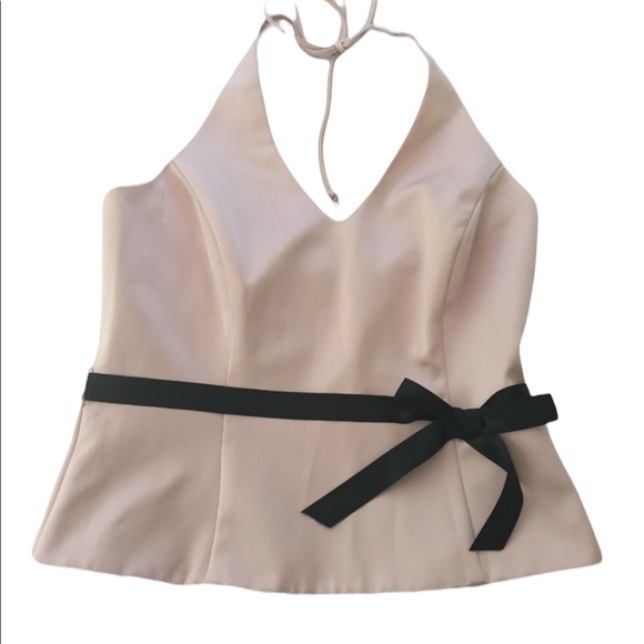 Xscape Tops - NWT XSCAPE by Joanna Chen Halter Satin Front Side Tie Top Petite Size 8P
